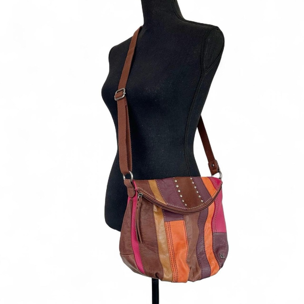 The Sak Leather Patchwork Colorblock Crossbody Ba… - image 1